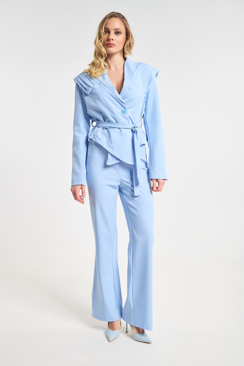 Tailored Blazer & Wide-Leg Pants Set