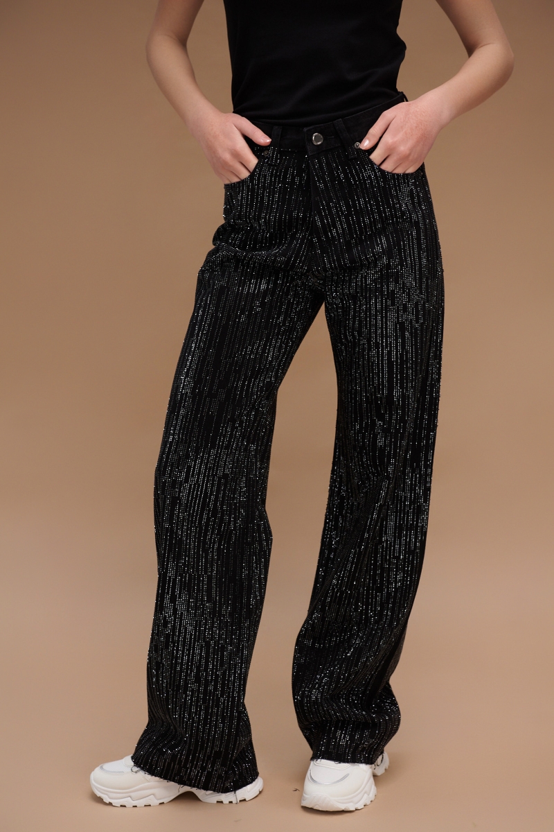 Rhinestoned Bell-Bottomed Jeans