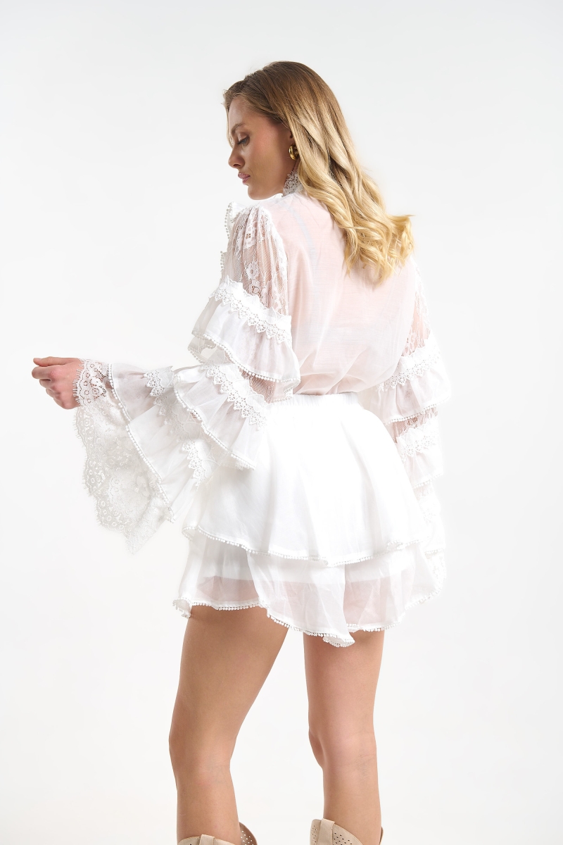 Top & Skirt Set with Overall-Style Straps for Women