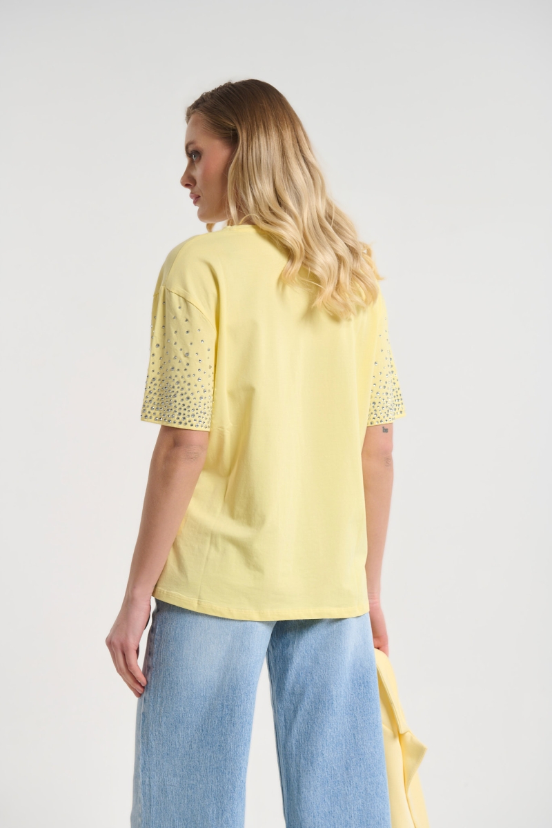 T-shirt Με Στρας Στο Μανίκι