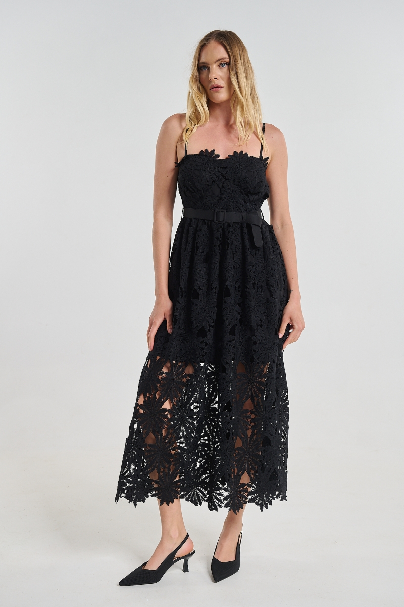 Midi Pinafore Dress with Straps