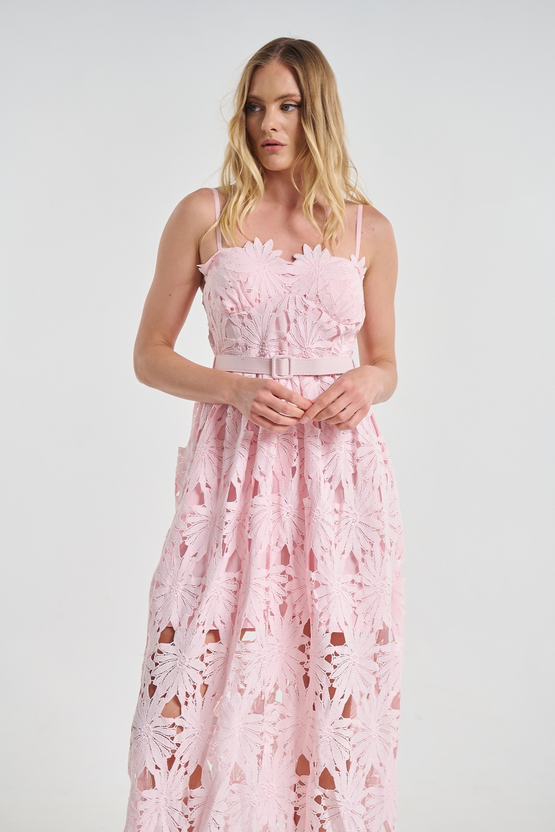 Midi Pinafore Dress with Straps