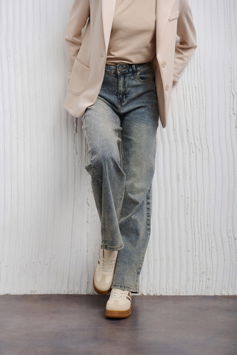 Crystal Glow Wide Leg Jesns