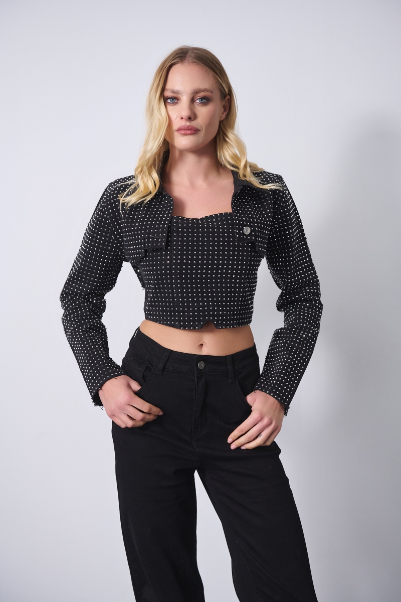 Σετ Μπούστο Μπουφάν Τζιν Στρας