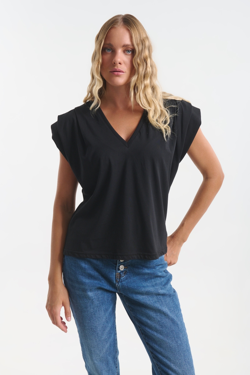 Kelly's Women’s Top with Shoulder Pads & Rhinestones