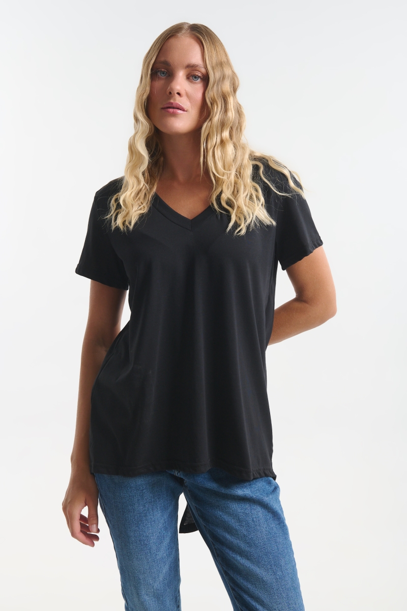 Kelly's  Women’s Asymmetric Top with Rhinestone Back Detail