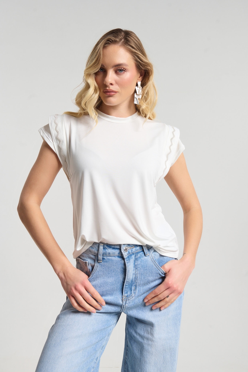 Kelly's T-Shirt Διπλό Μανίκι Με Στρας