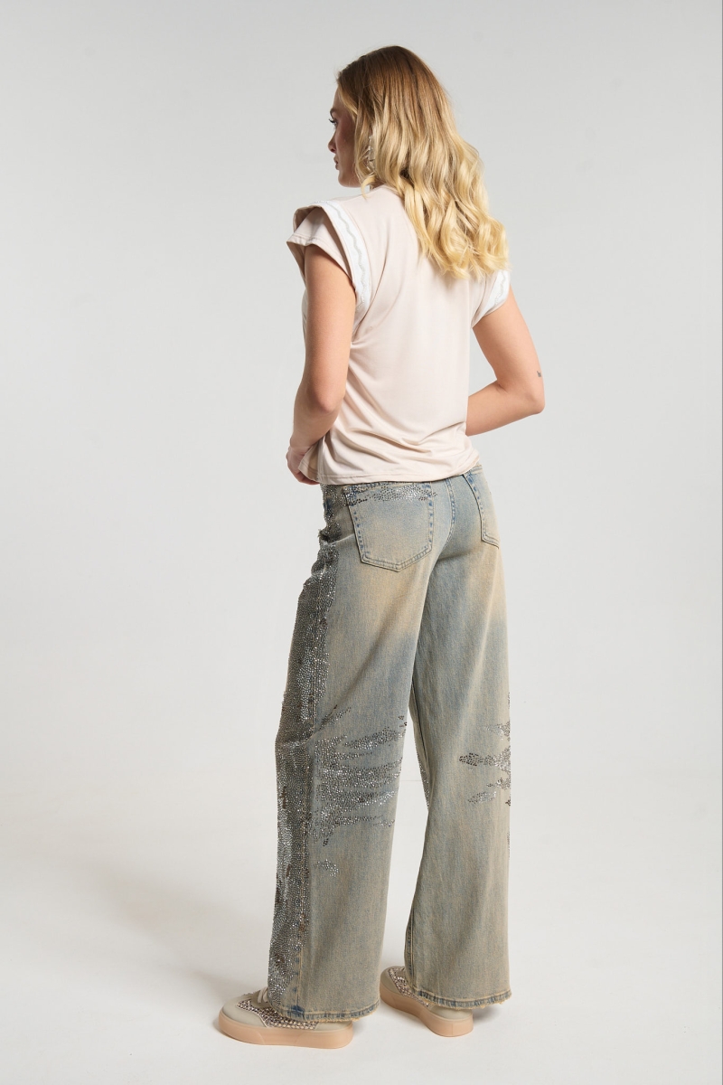 Kelly's T-Shirt Διπλό Μανίκι Με Στρας