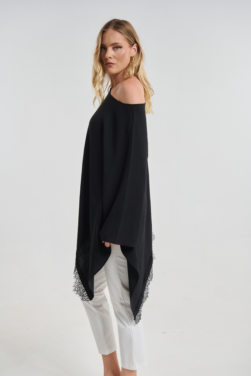 Kelly's Asymmetrical Lace Detail Top
