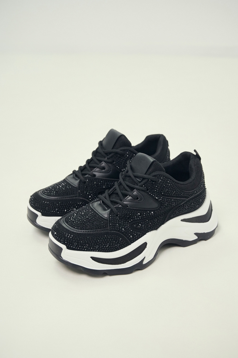 Chunky Fashion Sneakers – All-Over Strass