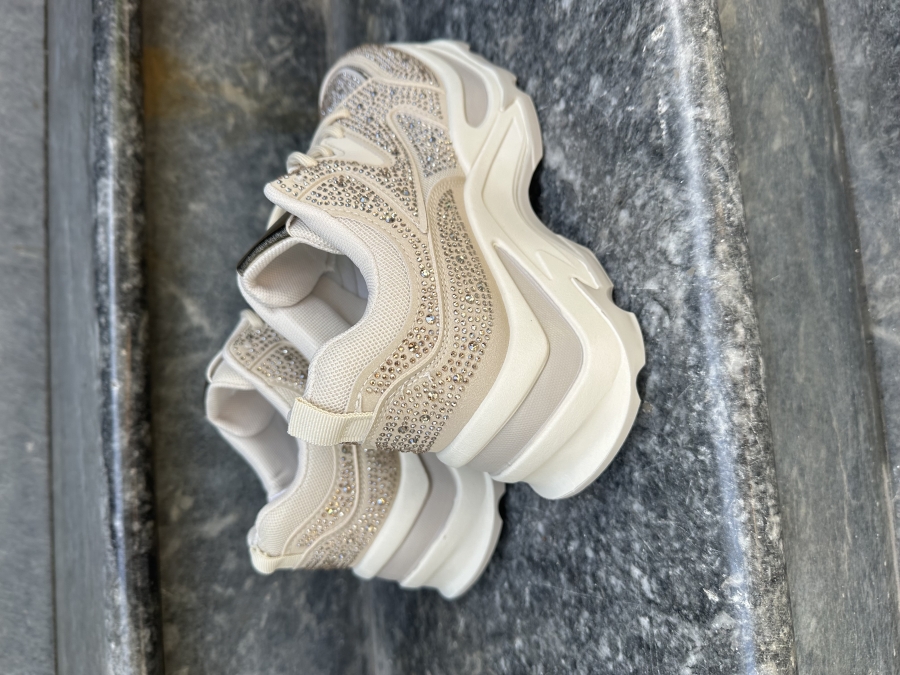 Chunky Fashion Sneakers – All-Over Strass