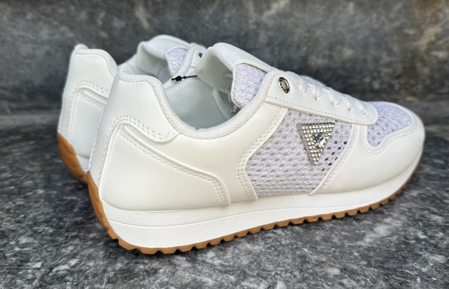Lace-Up Shoe Featuring Triangular Rhinestone Side Detail