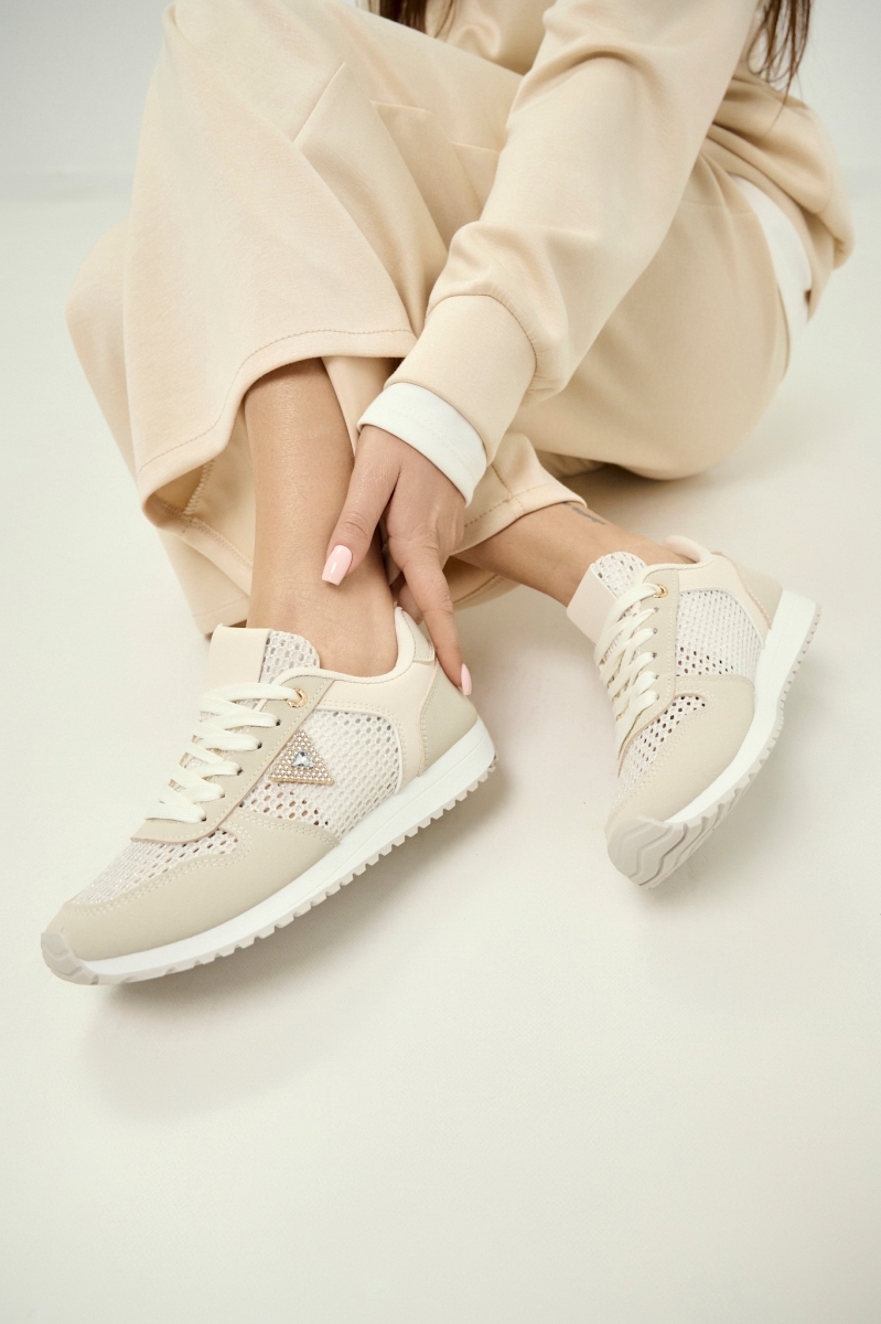 Lace-Up Shoe Featuring Triangular Rhinestone Side Detail