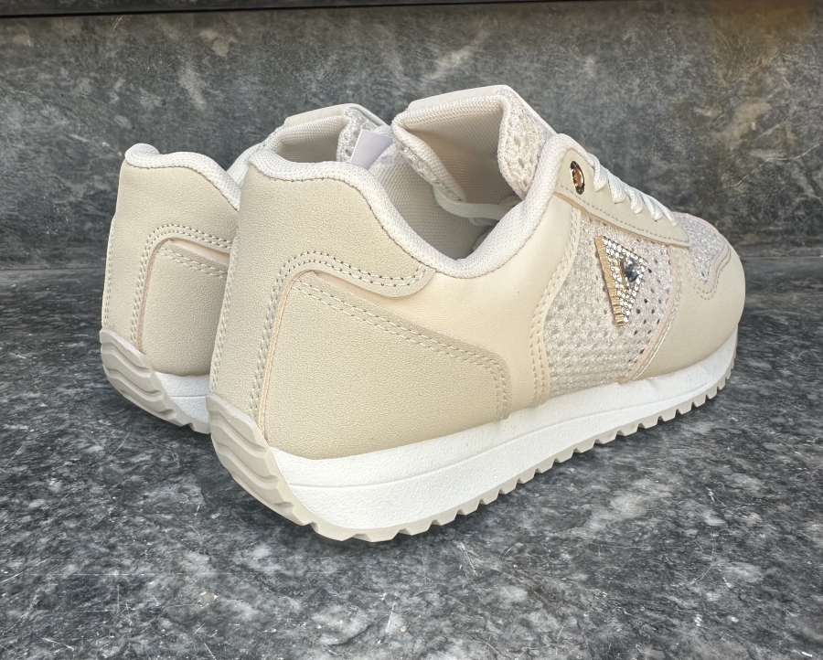 Lace-Up Shoe Featuring Triangular Rhinestone Side Detail