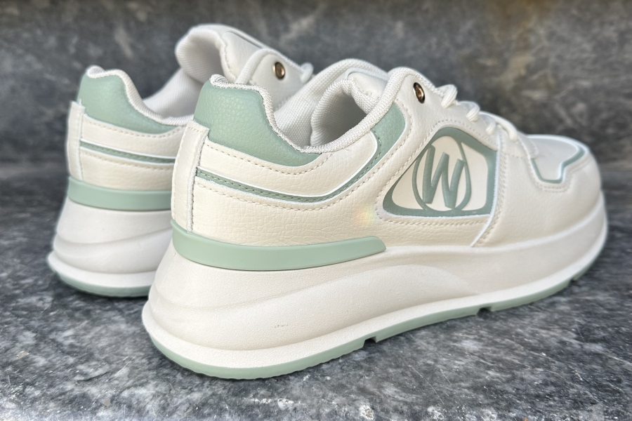 Two-Tone Lace-Up Sneaker Featuring W Logo
