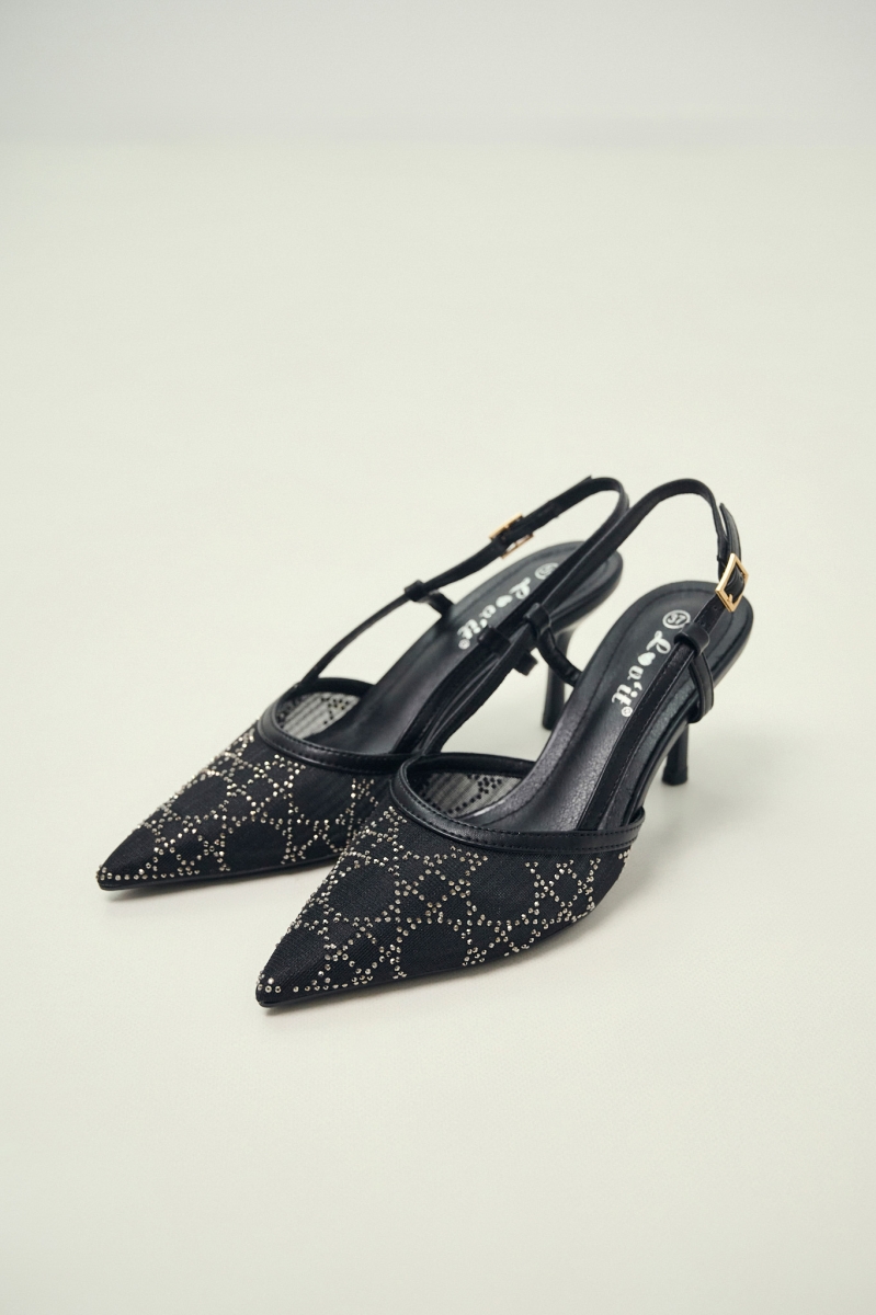 Γόβα Με Τούλινη Λεπτομέρεια & Στρας