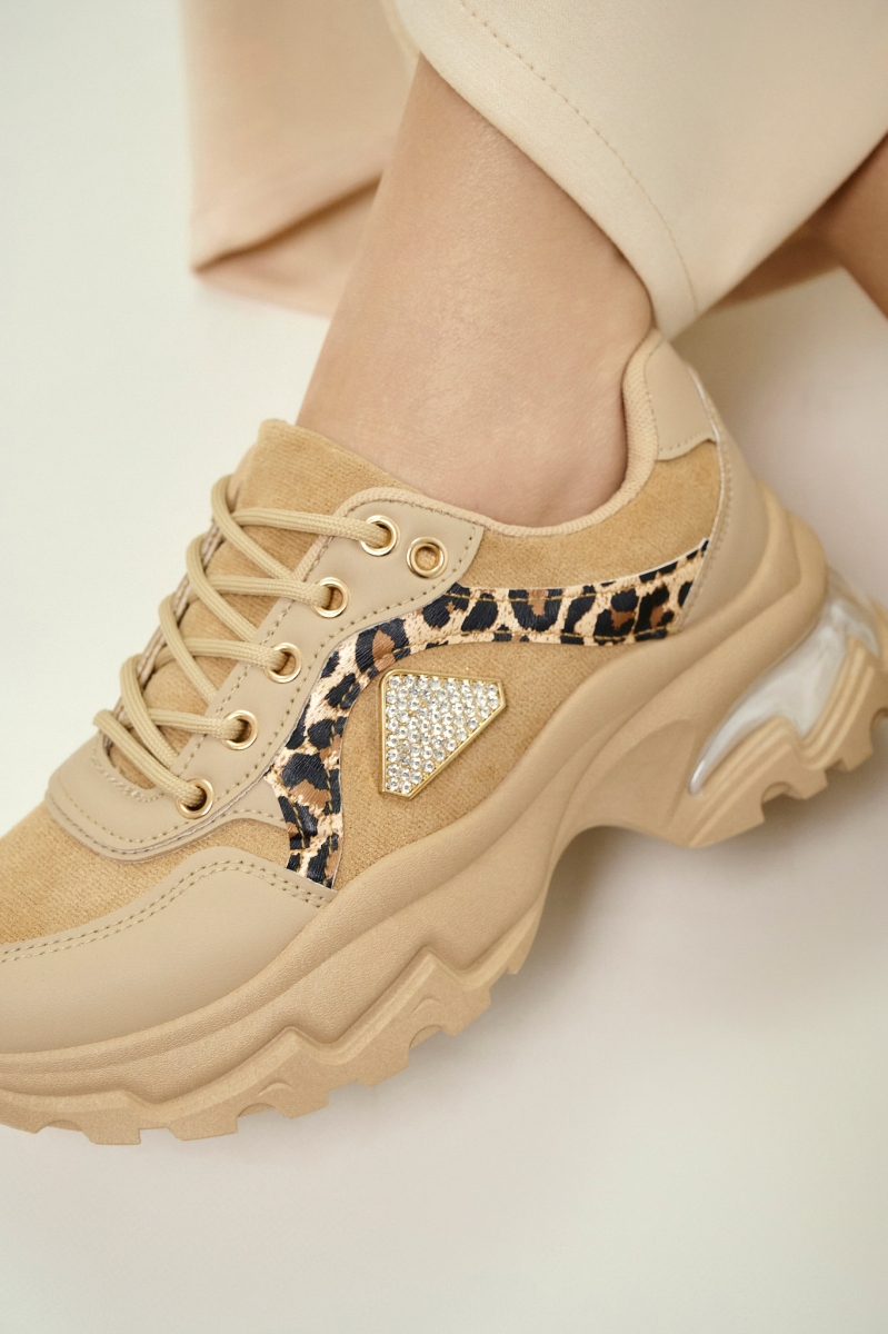 Chunky Sneakers with Leopard Detail