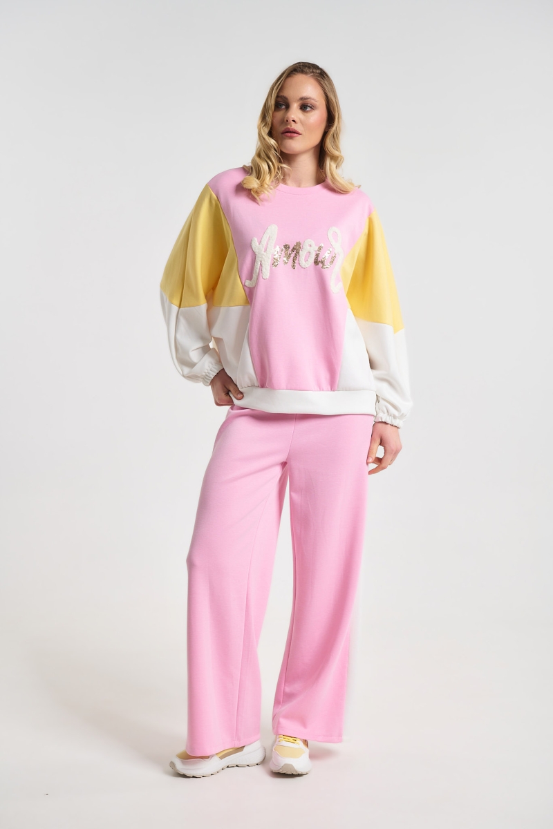 Colour-Block Sweatshirt with Statement Logo