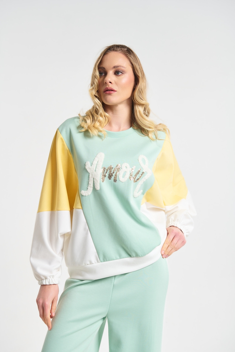 Colour-Block Sweatshirt with Statement Logo