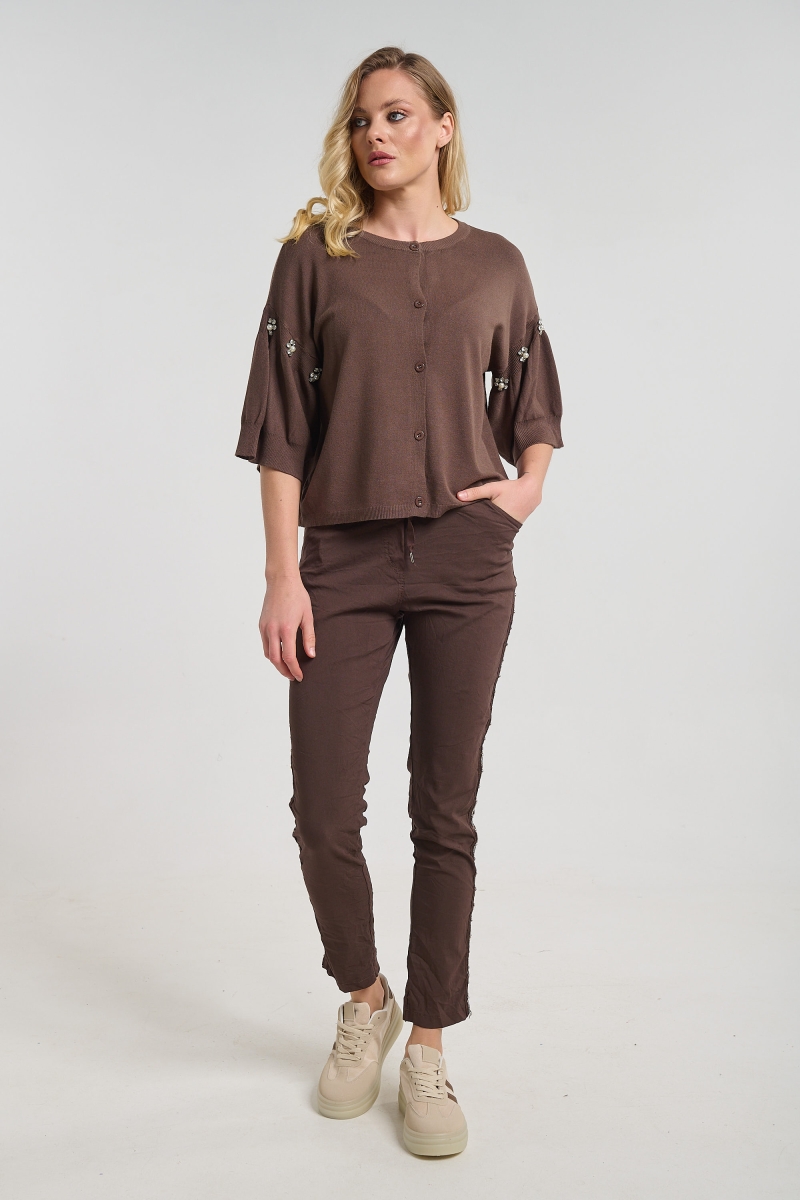 Straight-Leg Pants with Side Stripe for Women