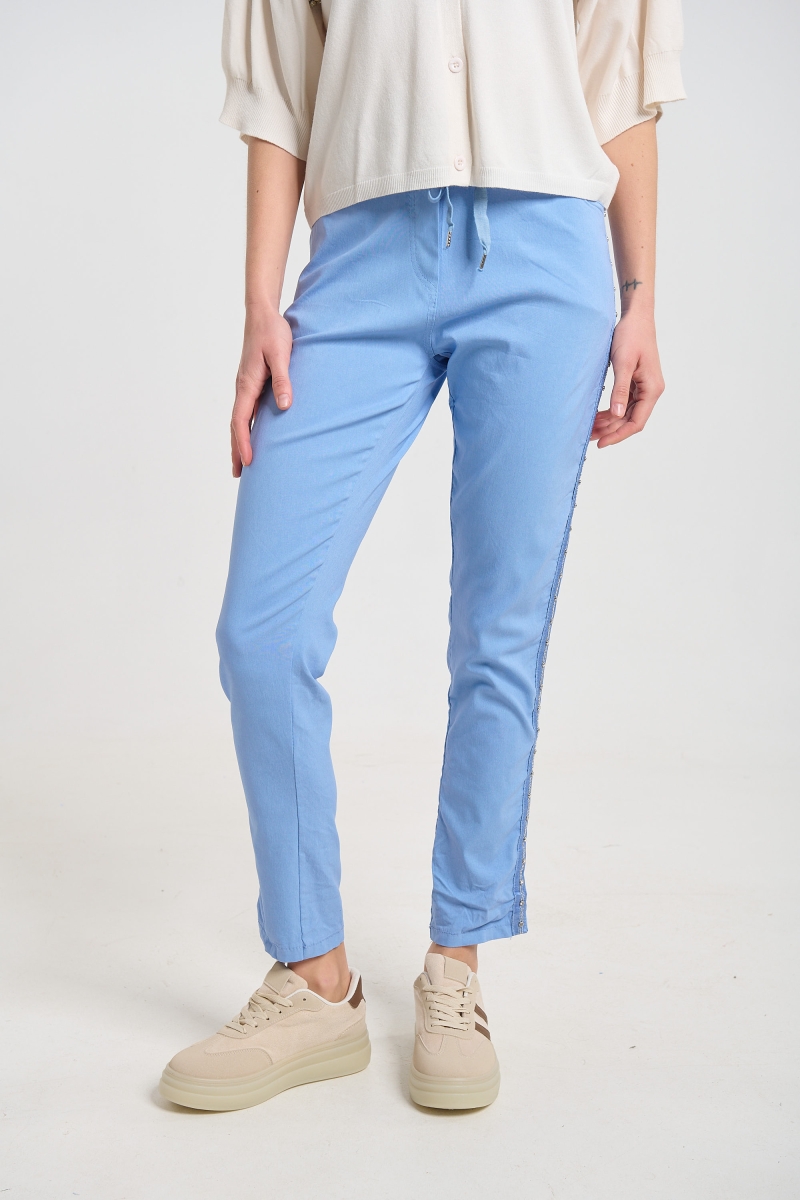 Straight-Leg Pants with Side Stripe for Women