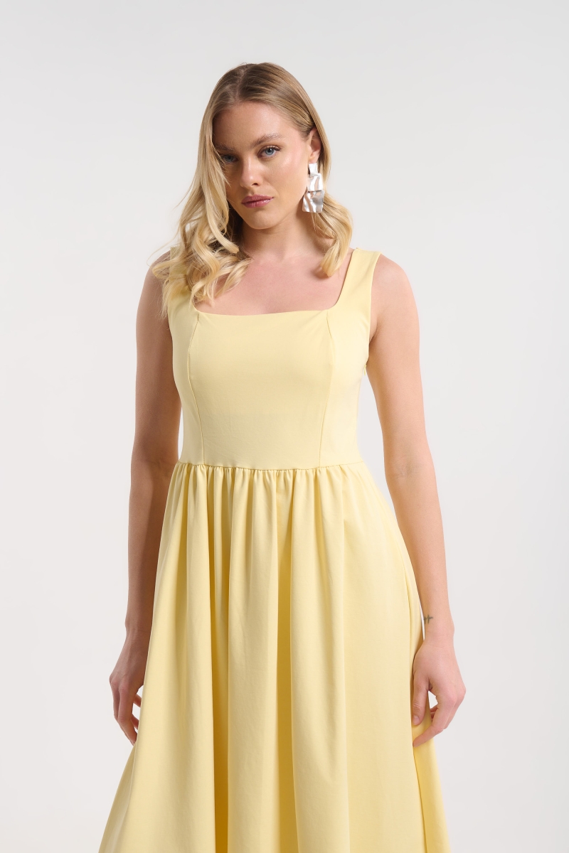 Long Sleeveless Dress with Bow Back for Women