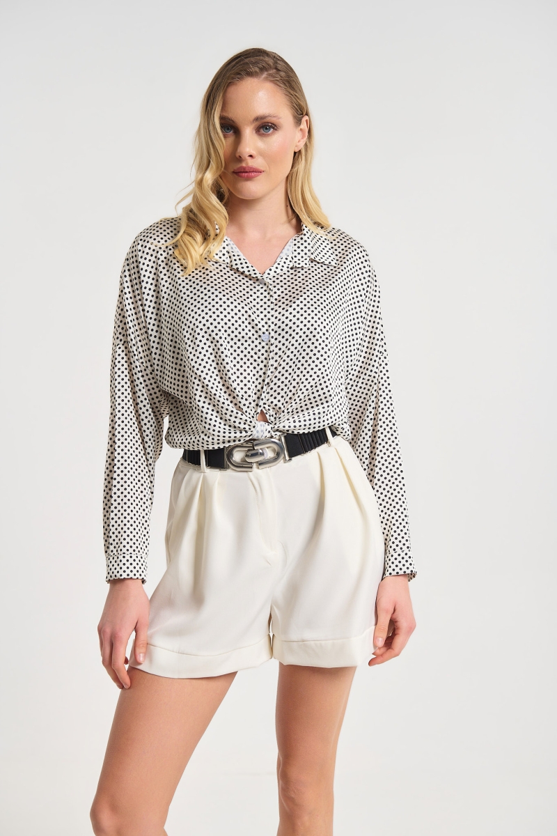 Πουκάμισο Σατέν Με Print Πουά