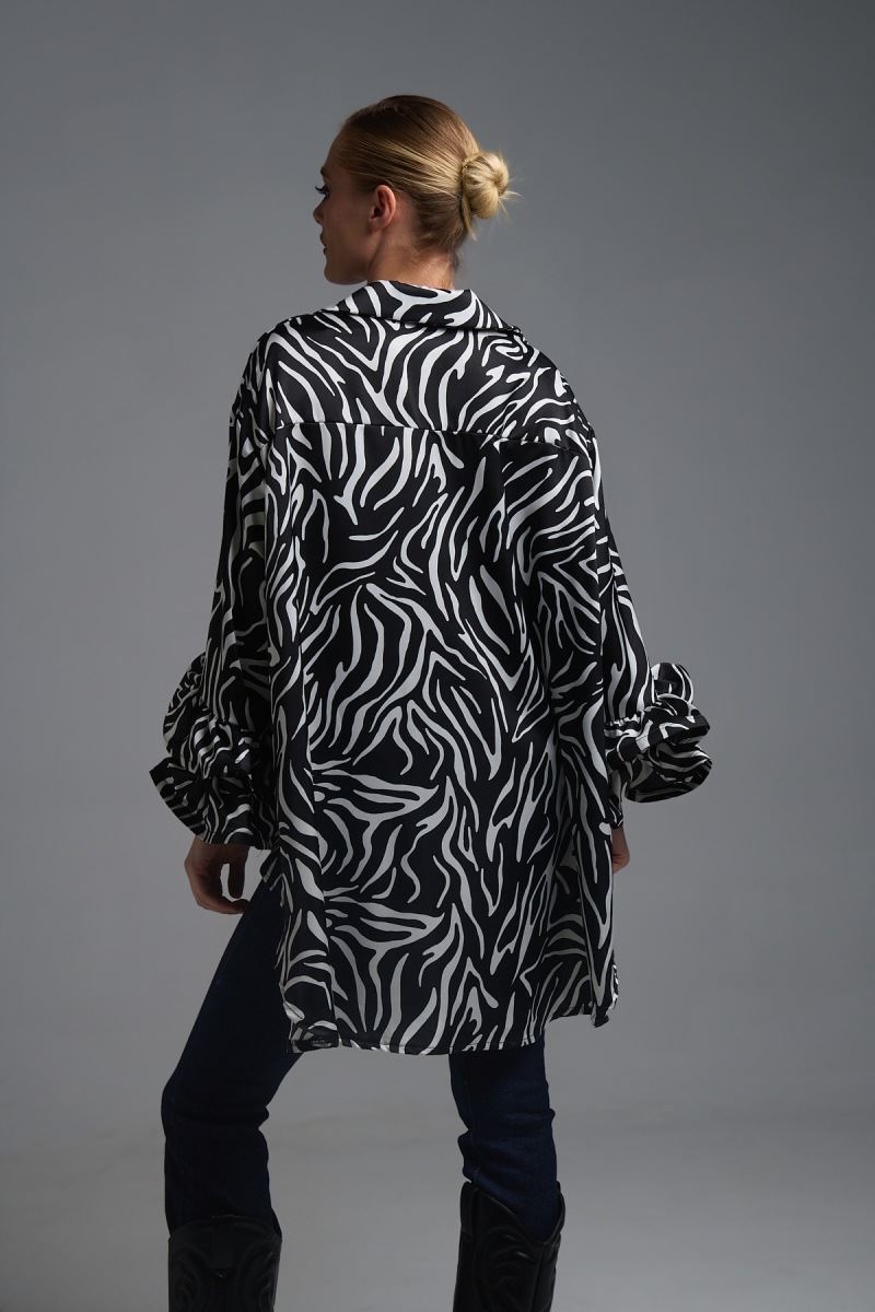 Πουκαμίσα με 3D Μανίκια & Zebra Print