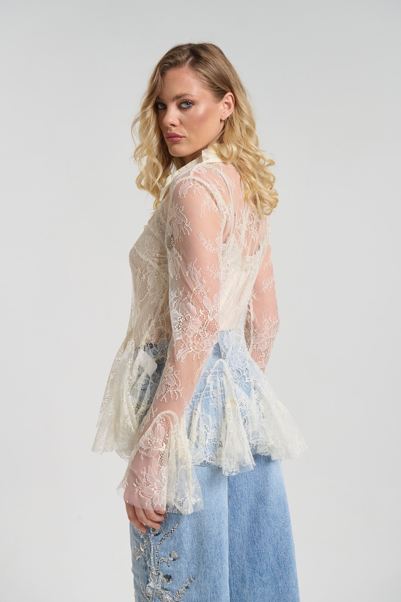 Πουκάμισο Δανδελένιο Με Βολάν