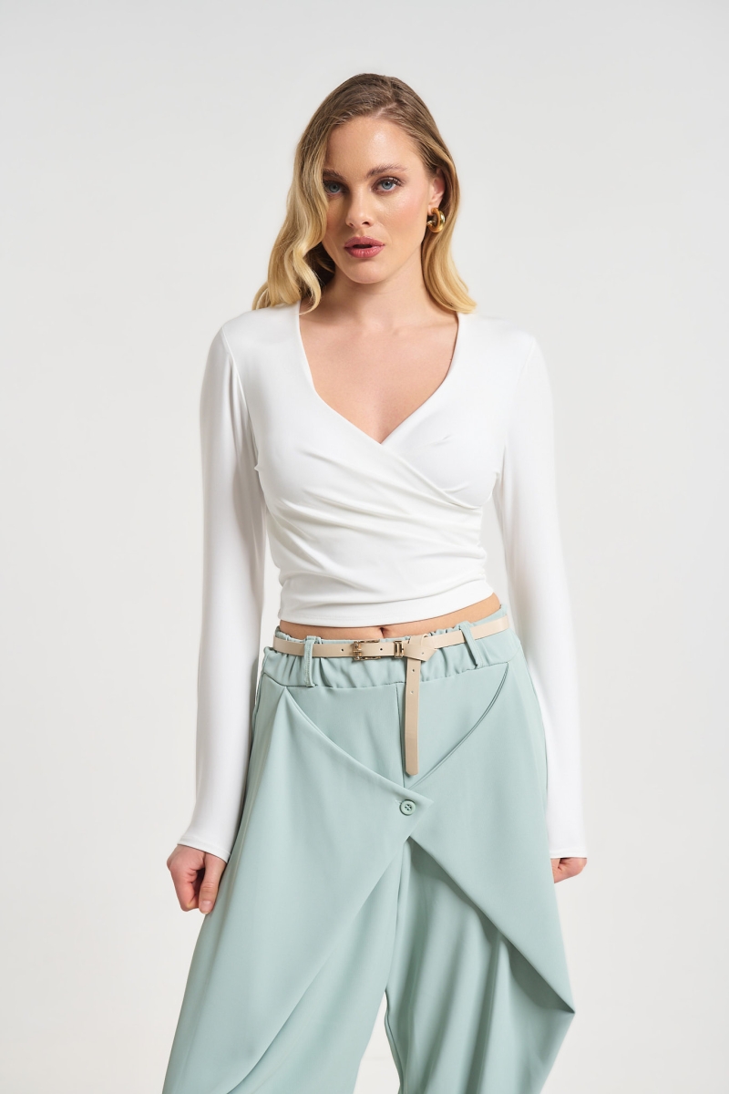 Μπλούζα Κρουαζέ Με Σούρα