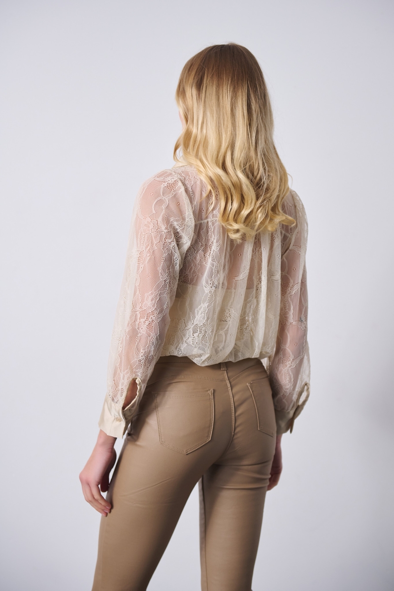 Πουκάμισο Δαντέλα Δετό Σατέν