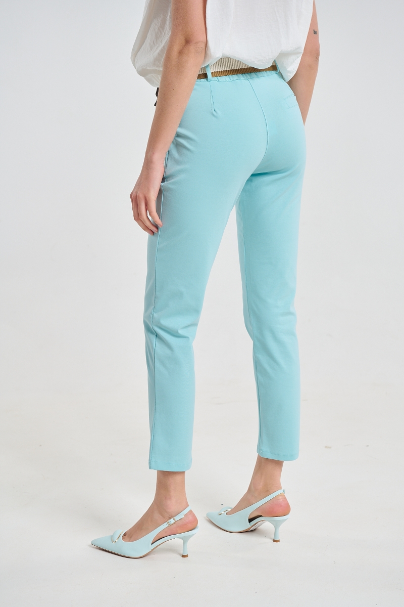 Belted Pants with Elastic Waist