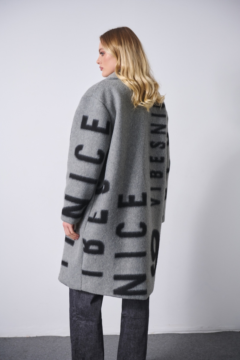 Παλτό Μοχέρ Με Γράμματα