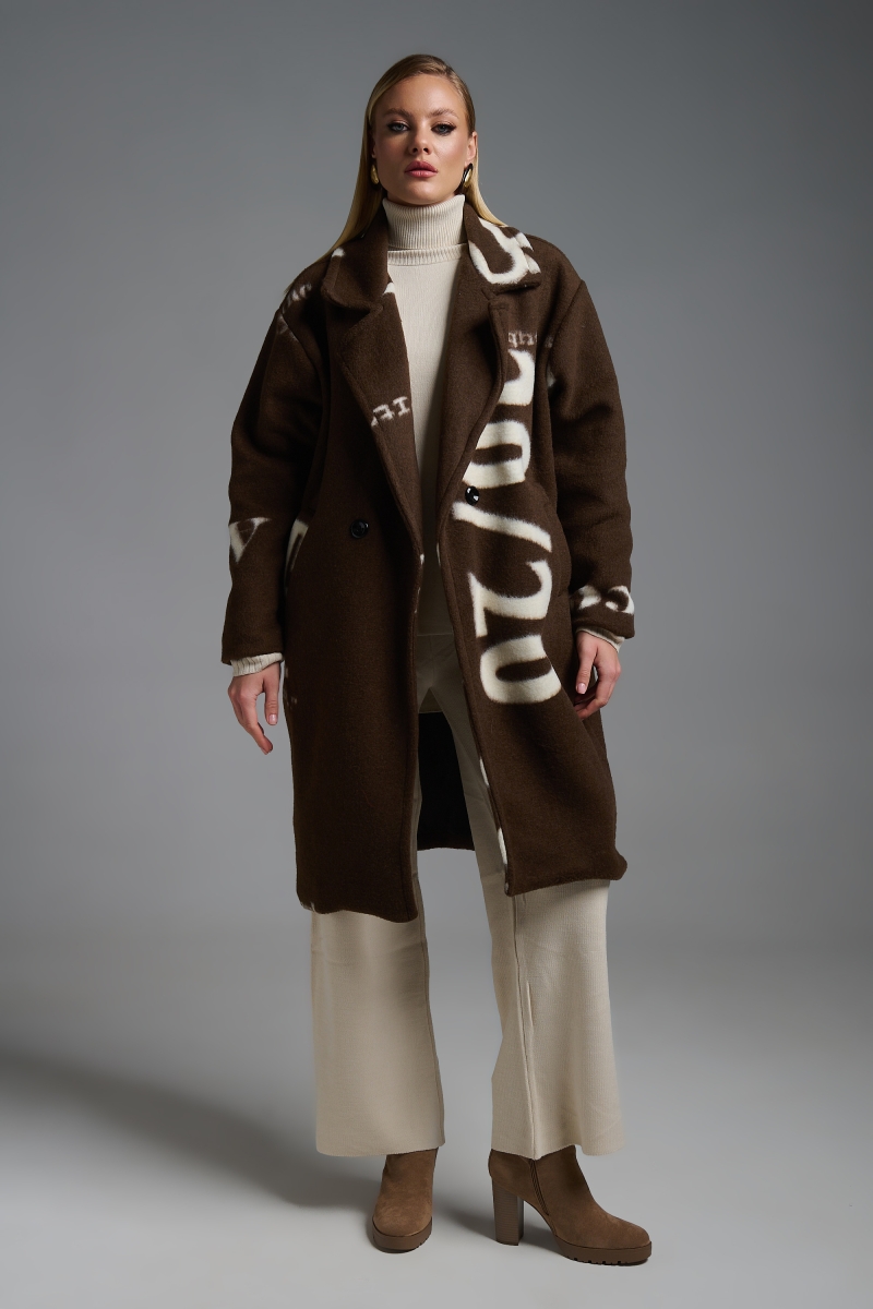 Παλτό Μοχέρ Με Γράμματα