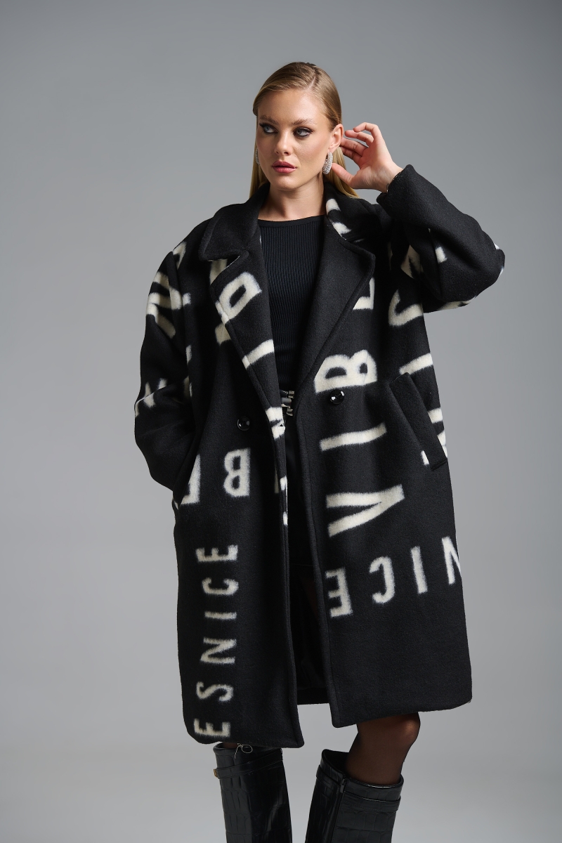 Παλτό Μοχέρ Με Γράμματα