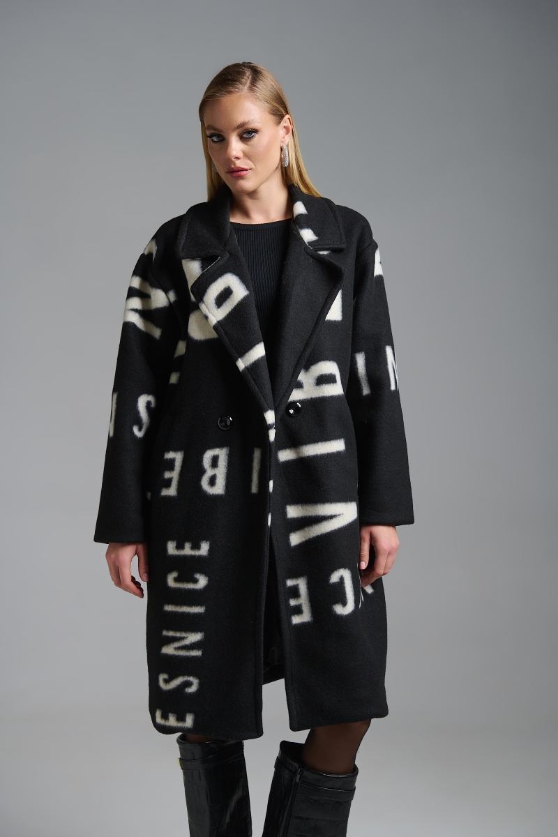 Παλτό Μοχέρ Με Γράμματα