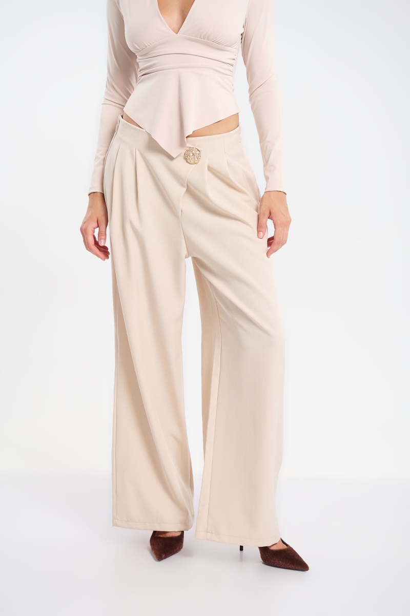 Παντελόνα Φάκελος Με Χρυσό Κουμπί