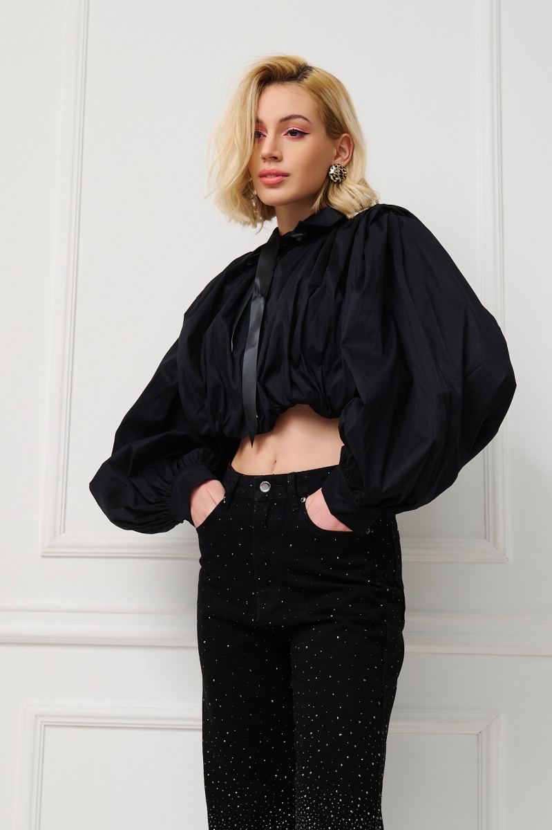 Cotton Crop Balloon Shirt