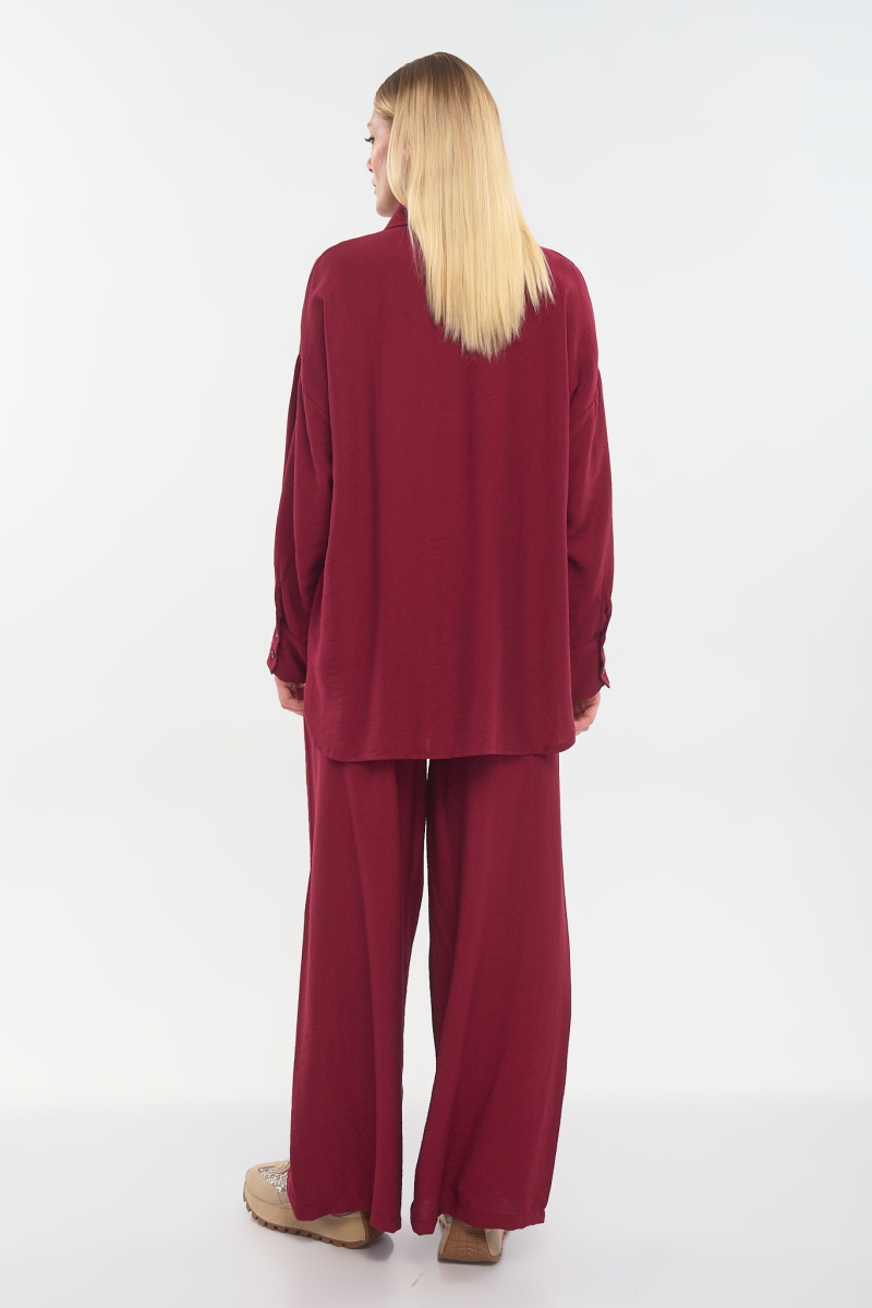 Shirt & Trousers Set with Decorative Buttons