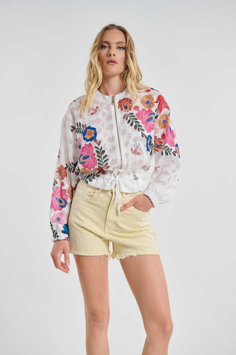 Distressed Shorts with Rhinestones
