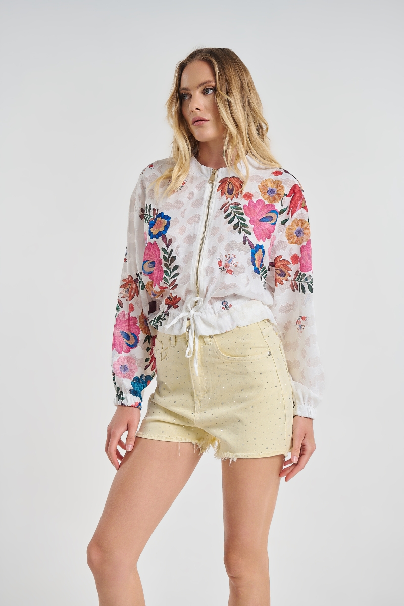 Distressed Shorts with Rhinestones