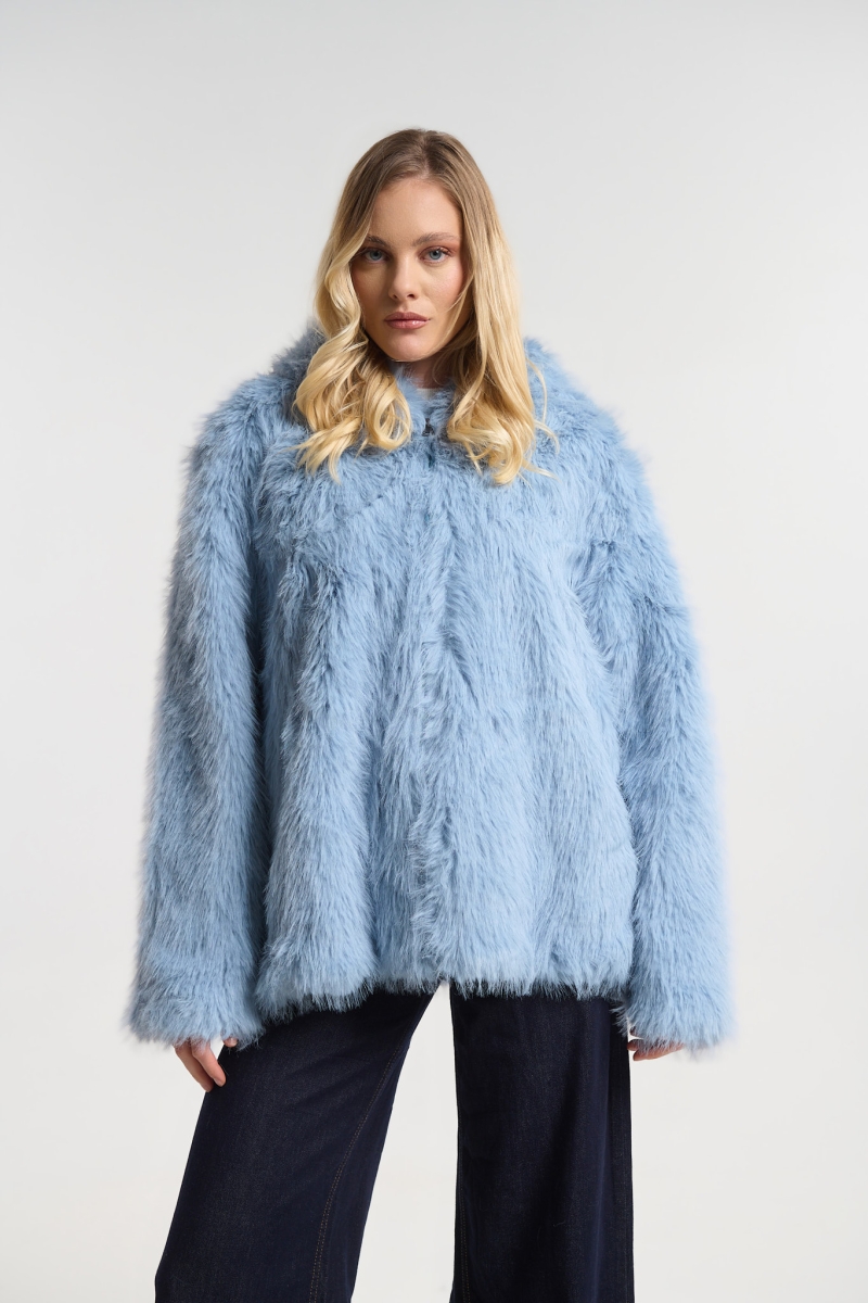 Γούνα με Κουκούλα & Φερμουάρ