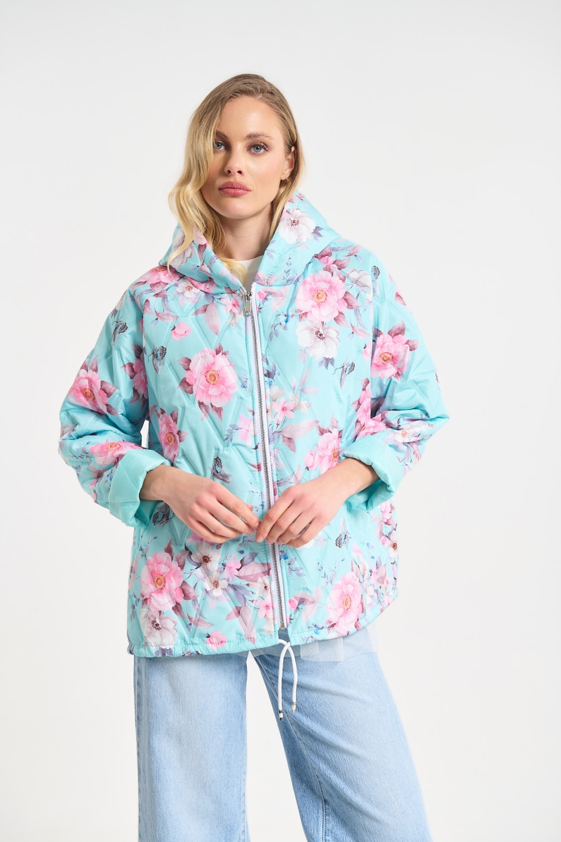 Floral Print Hooded Jacket