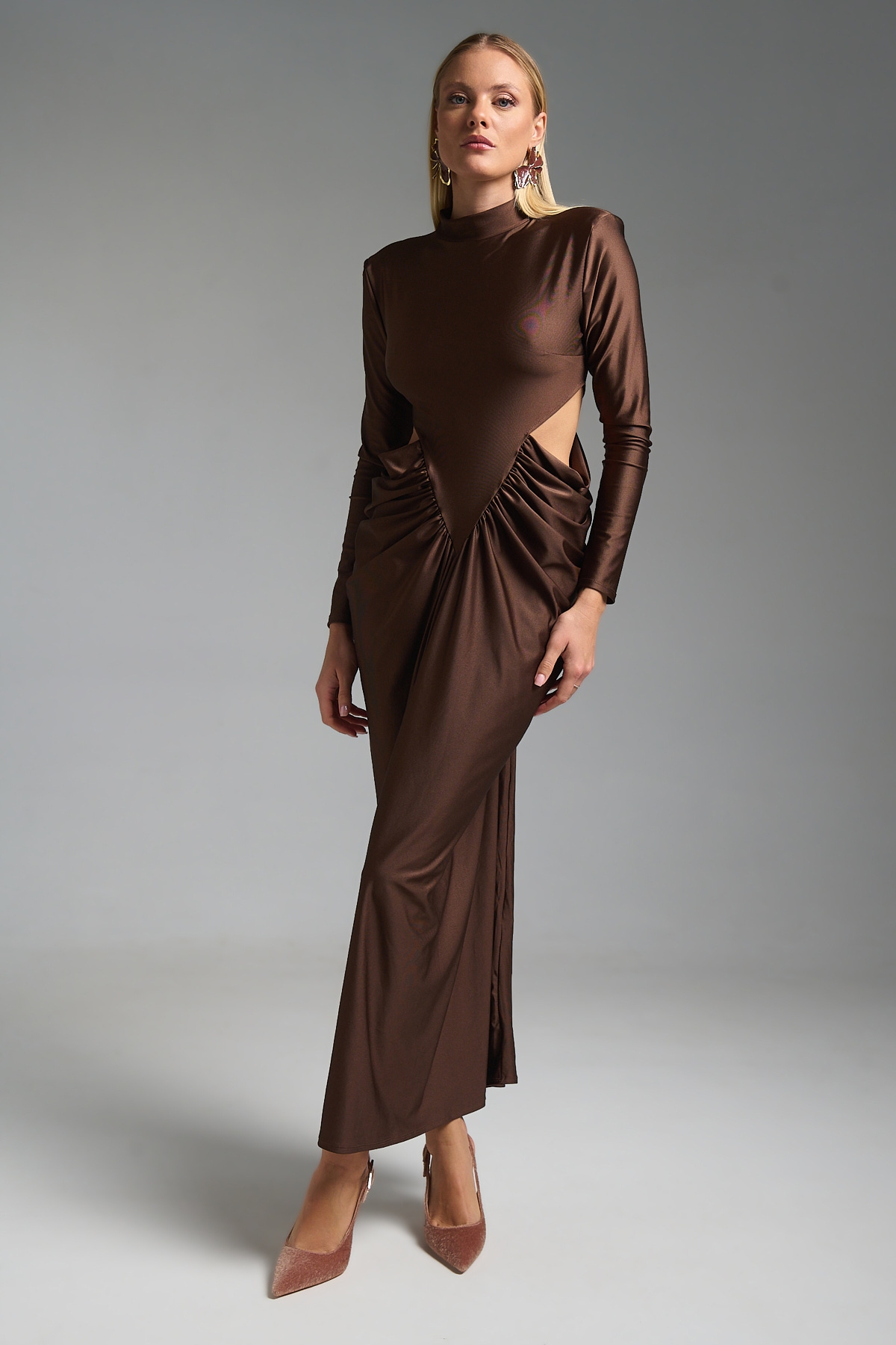 Φόρεμα Μάξι Ζιβάγκο Μακρυμάνικο Βράκα