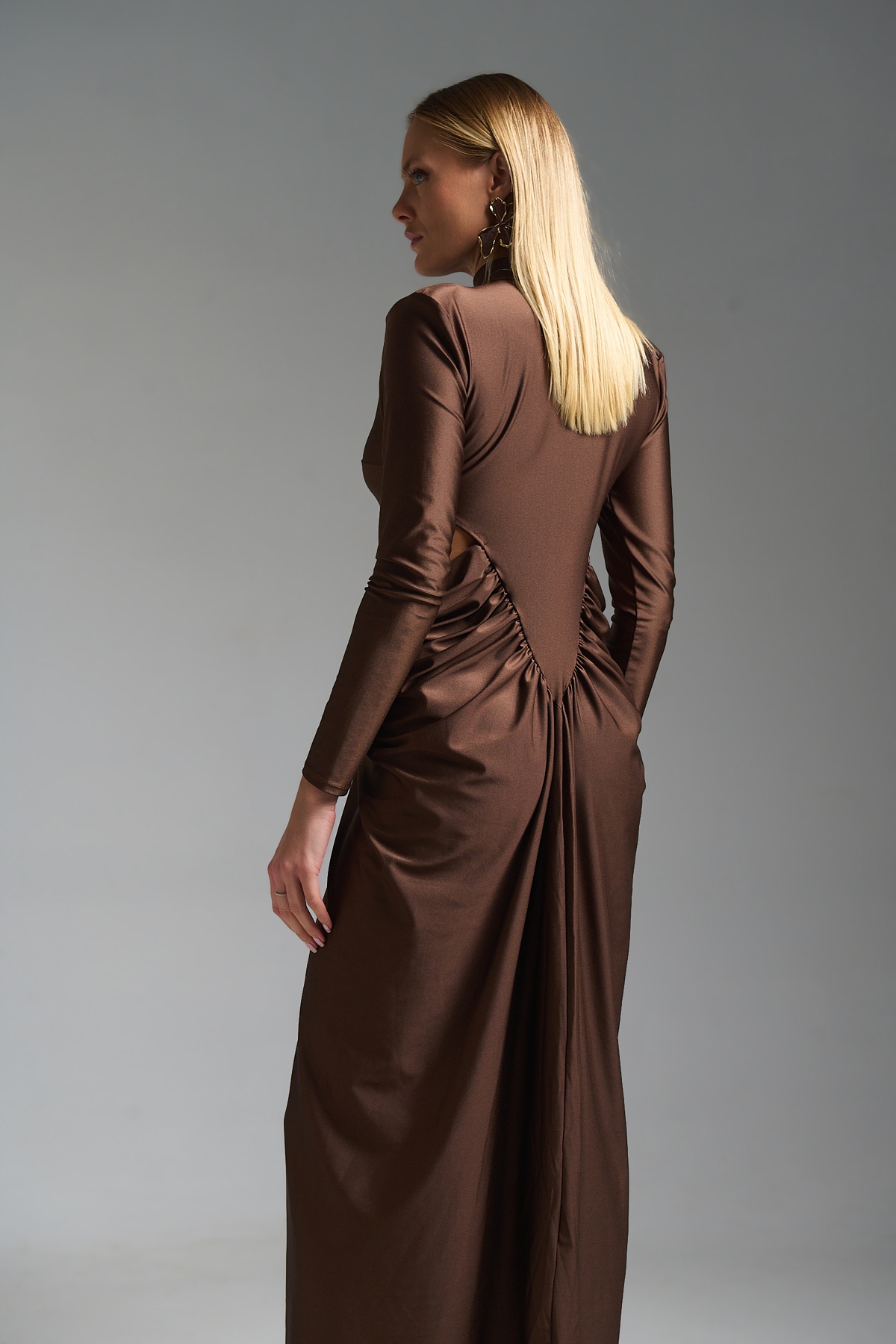 Φόρεμα Μάξι Ζιβάγκο Μακρυμάνικο Βράκα