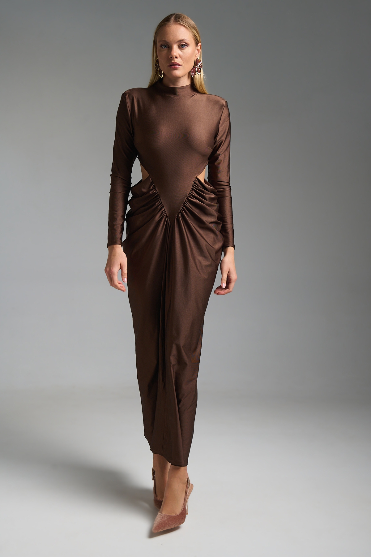 Φόρεμα Μάξι Ζιβάγκο Μακρυμάνικο Βράκα