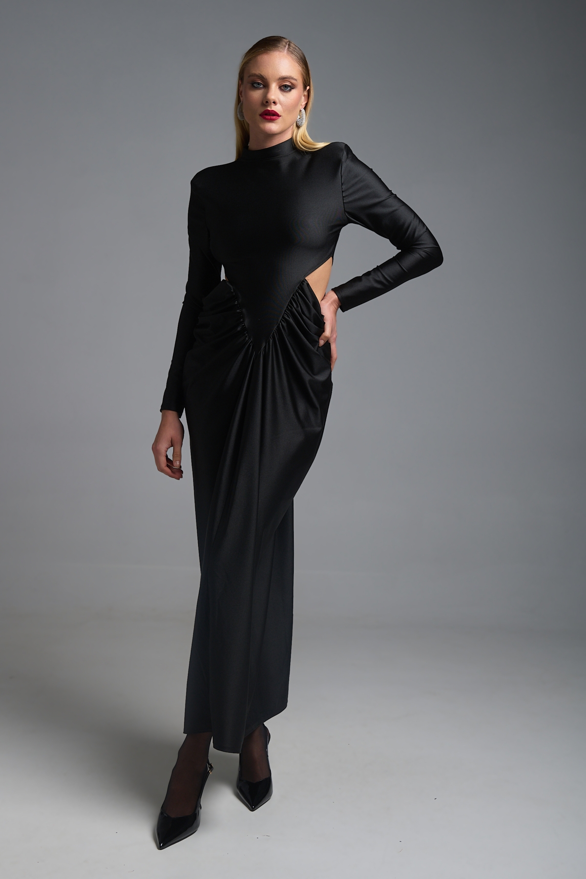 Φόρεμα Μάξι Ζιβάγκο Μακρυμάνικο Βράκα