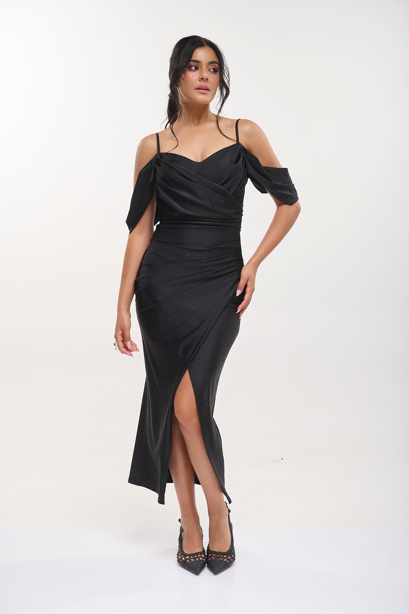 Midi Outoff -Shoulder Dress