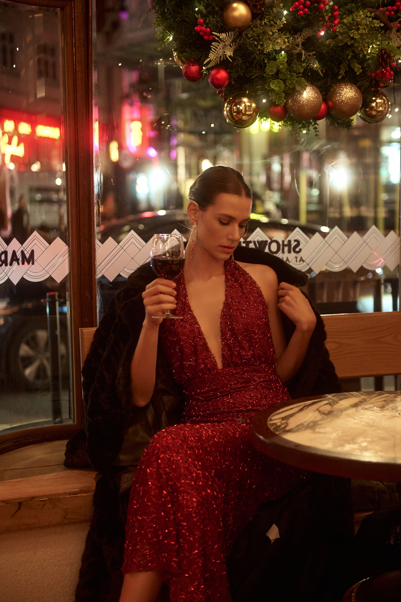 Φόρεμα Maxi Ντραπέ Με Χάντρες