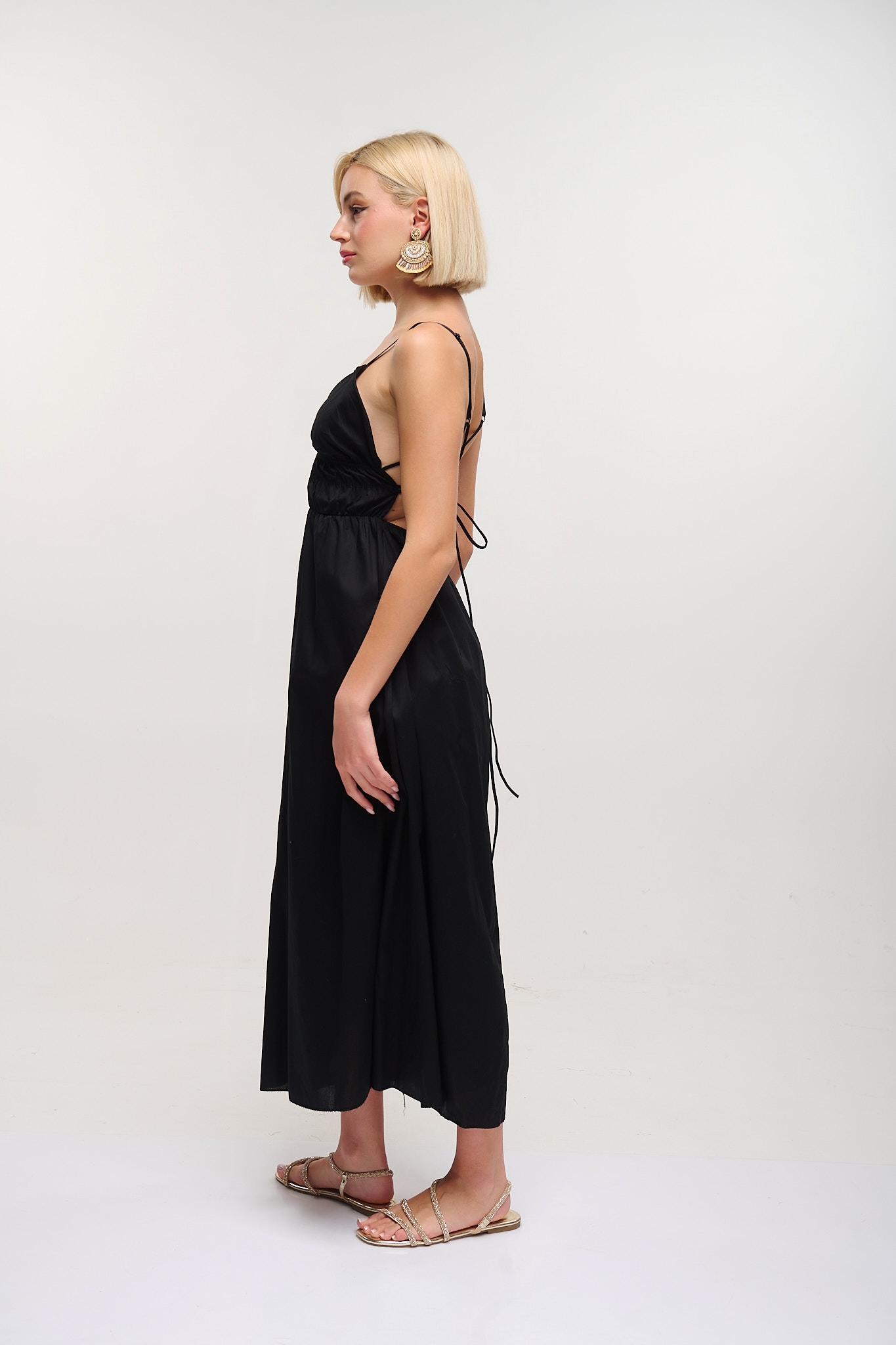 Open Back Knotted Maxi Dress